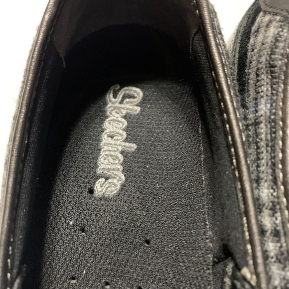 Skechers Pewter Black Plaid Newbie Leather Flats - Picture 4 of 6